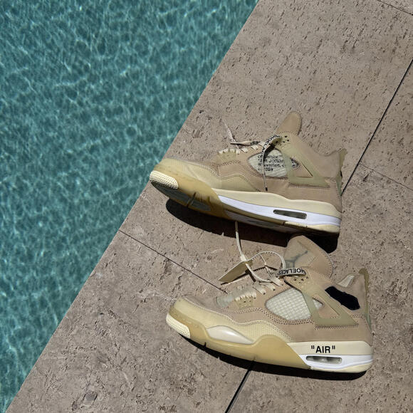"FLAWED" Nike Air Jordan 4 Retro Off-White Sail Sneakers - Picture 1 of 9